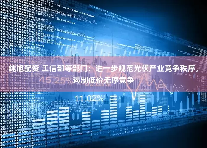 纯旭配资 工信部等部门：进一步规范光伏产业竞争秩序，遏制低价无序竞争