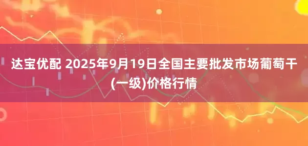 达宝优配 2025年9月19日全国主要批发市场葡萄干(一级)价格行情